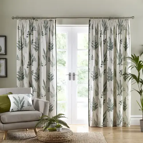 Botanical Luxurious Velvet Pencil Pleat Curtains