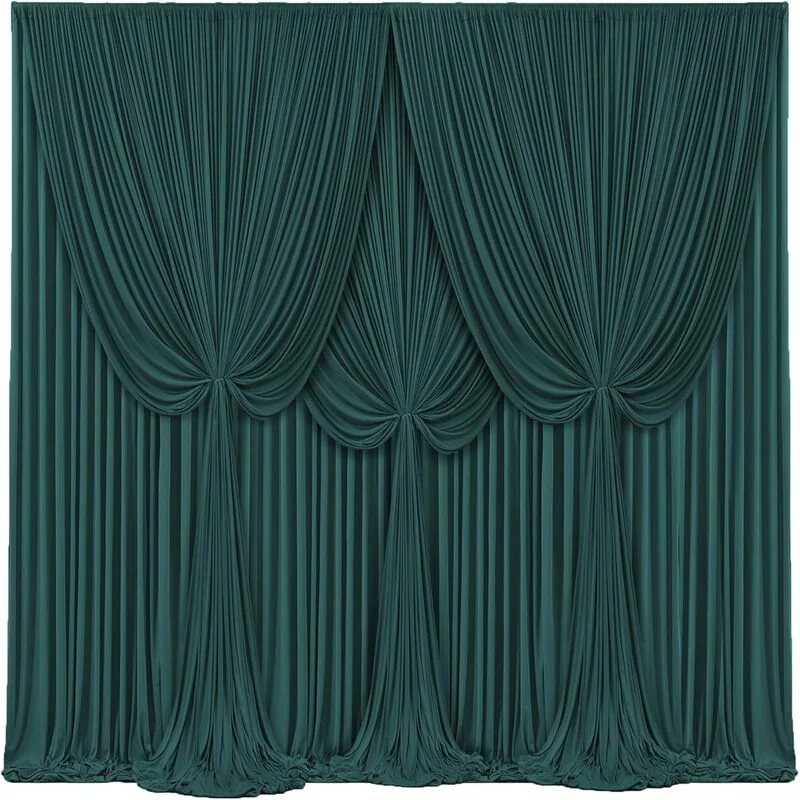Hunter Green Backdrop Stage Curtains
