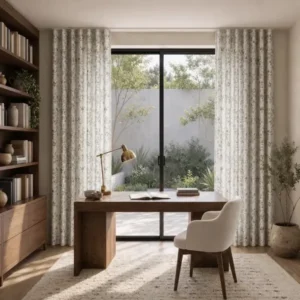 Lora Track Linen Ripple Fold Curtains