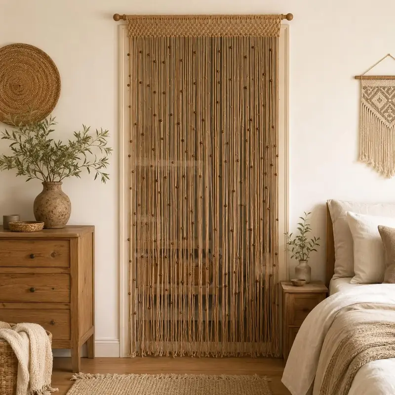 Macrame Handmade Beaded Curtain