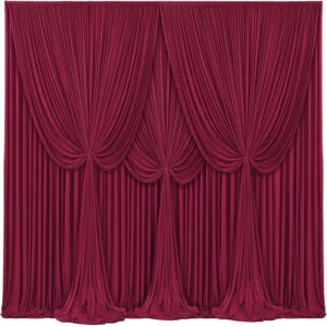 Maroon Drapes Fabric Burgundy Backdrop Curtains