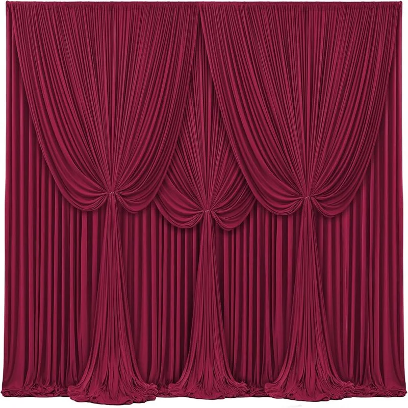 Maroon Drapes Fabric Burgundy Backdrop Curtains