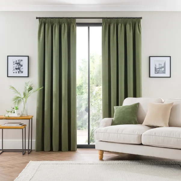 Olive Green Lining Zodiac curtain