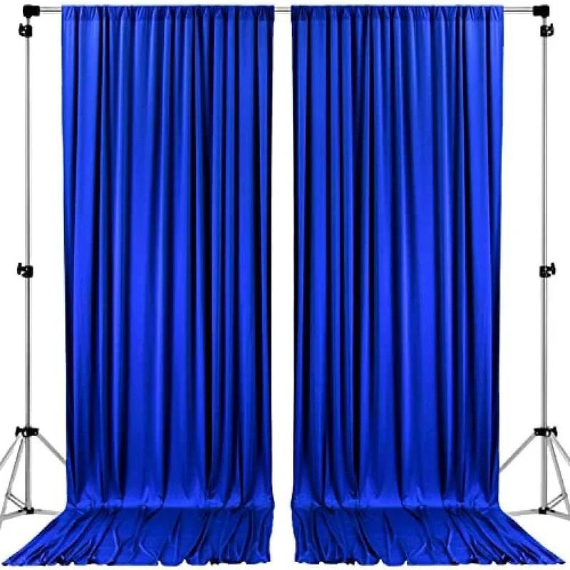 Polyester Royal Blue Backdrop Drapes Stage Curtains