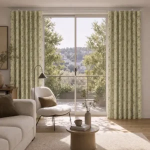 Sara Le Print Linen Ripple Fold Curtains