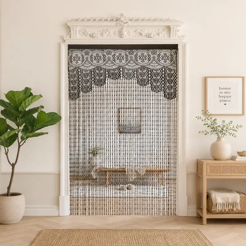 Vintage String Room Divider Farmhouse Entryway Decor