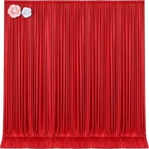Wedding Party Wrinkle Free Backdrops Red Curtains