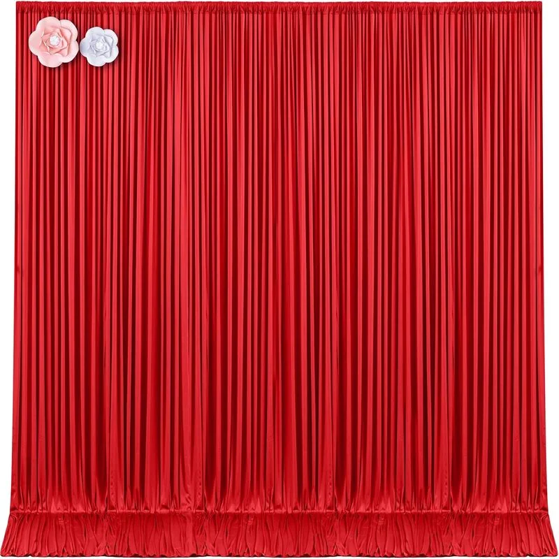 Wedding Party Wrinkle Free Backdrops Red Curtains