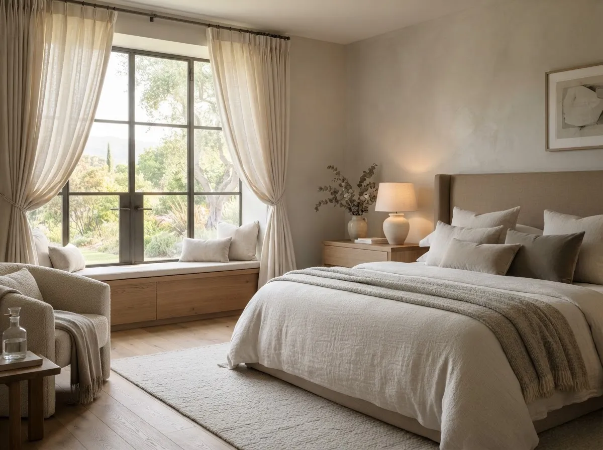 Luxury Sheer Curtains Installed in a Bedroom