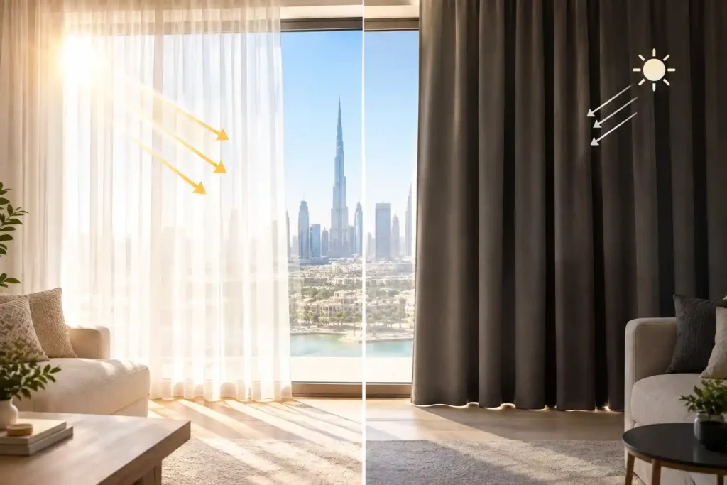 Sheer and Blackout Curtains for Dubai's Strong Sunlight