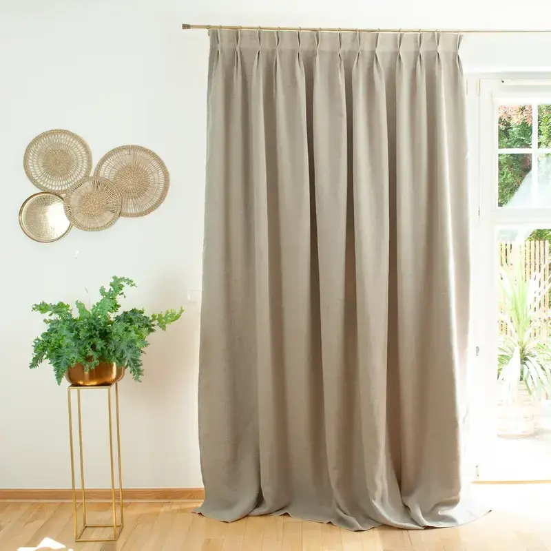 Linen with Cotton Lining Pinch Pleat Curtain