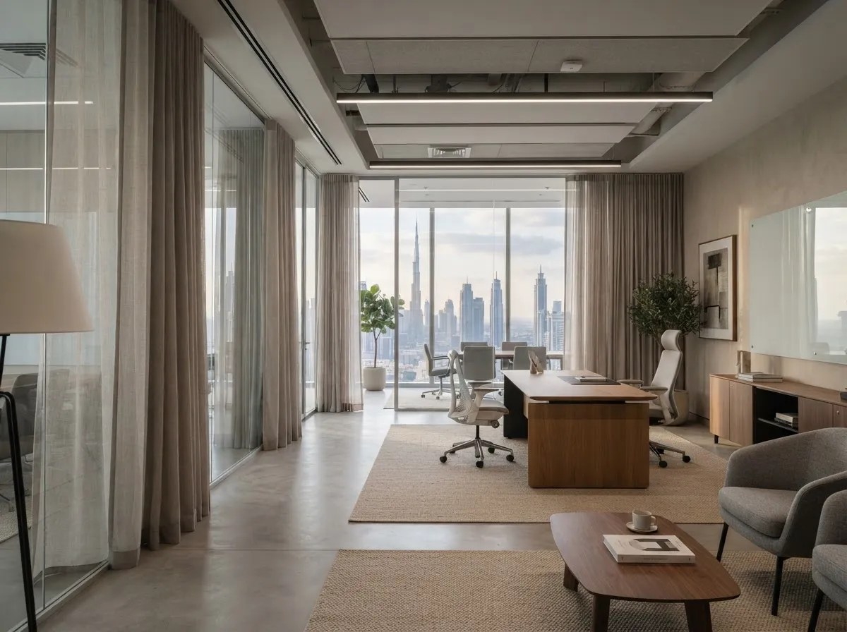 Curtains Installed in a Office in Downtown Dubai