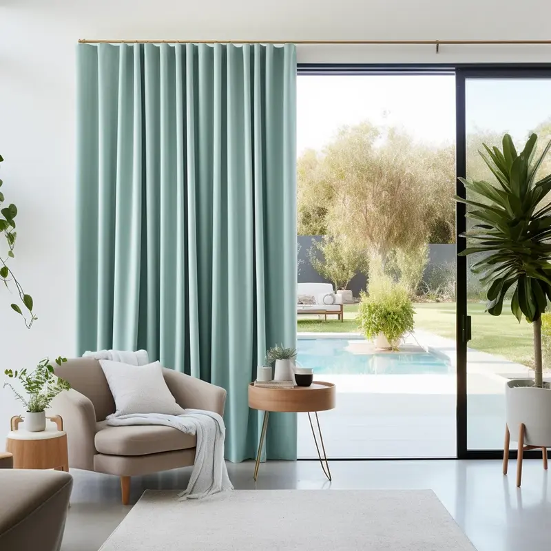 Patio Slide Door Linen Thermal Curtan