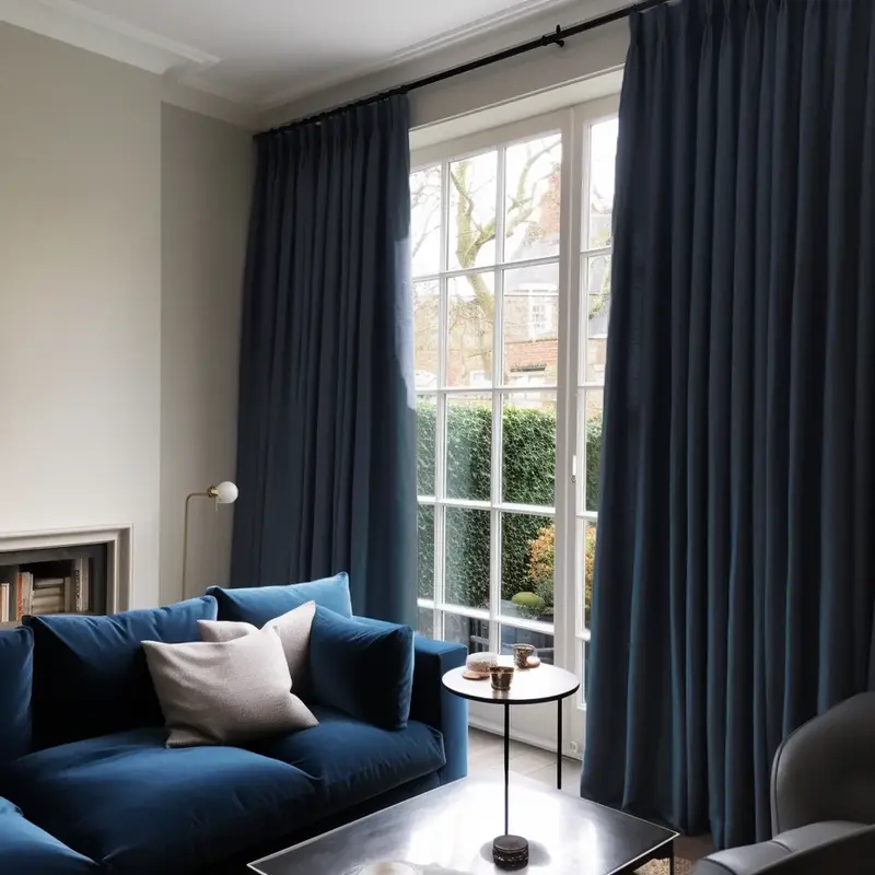 Royal Blue Blackout Pinch Pleat Curtain
