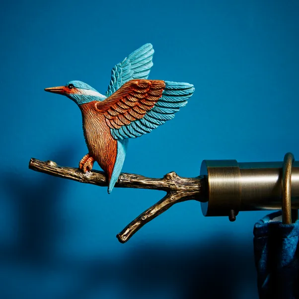 Unique Kingfisher Finial Pair